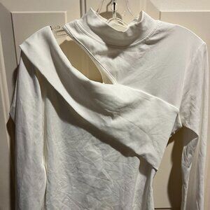 NW White off the shoulder mock turtleneck